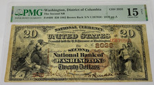 $20 1882 Brown Back National Bank Washington DC PMG Choice Fine 15 Charter 2038 picture
