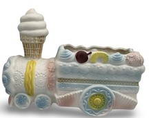 Vintage Napco  Train Planter Ice Cream Cone Figurine Mid Century Maximalist picture