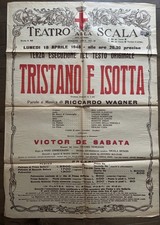 Original Tristano e Isotta Teatro alla Scala Opera Billboard 1948 27” X 19” picture