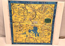 Authentic Vintage 1936 Lindgren Brothers Hysterical Map of Yellowstone Park picture