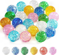 24 Pcs Glitter Bouncy Balls for Kids, 32Mm 6 Colors Rubber Bounce Balls Bulk picture