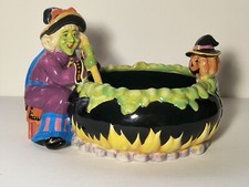 VINTAGE ASTOR LANE HALLOWEEN PORCELAIN ART WITCH CANDY BOWL picture