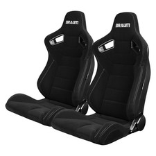 Braum BRR1-BFGS Elite Series Sport Seats, Black Fabric w Gray Stitching picture