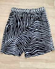 Vintage 90s Zebra Print Wrap Skort Skirt UK 14 16 Animal Pattern Resortwear picture