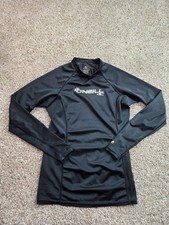 O'Neill Skins UPF 50+ Rash Guard Large Womens Black Long Sleeve Surf Swim Shirt picture