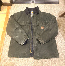 Vintage Carhartt Men's Work Jacket Full Zip Lined Green L picture