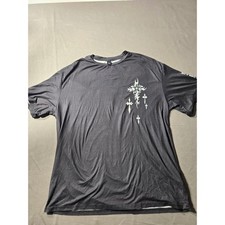 Romwe Mens Gothic Skull Wing Graphic T-Shirt Black Large Cross Print Tee picture