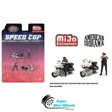 American Diorama 1:64 - Speed Cop Police Motorcycles Figures - 4pcs Set - Metal picture