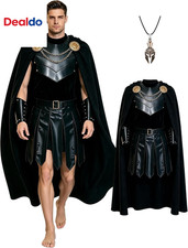Mens Spartan Gladiator Warrior Costume with Cape and Armor picture