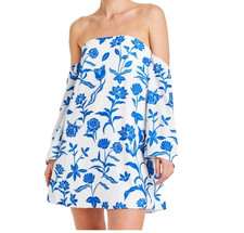 Mestiza New York Siciliana Mini Dress Blue Ivory Floral Print Size 8 NWT picture