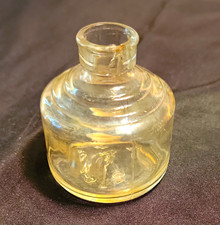 Clear Glass Ink Bottle Antique Pre-1900 Collectible Clear Ink Bottle picture