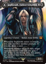 x1 Sephiroth Fabled SOLDIER / One-Winged Angel FIN MTG 317 BORDERLESS MYTHIC 1x picture