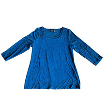 Chico’s ~ traveler’s collection ~ Turquosie 3/4 sleeved top ~ size 0 (4/S) picture