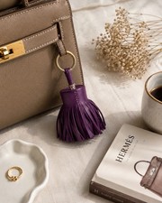 Hermes Accessory Purple Bag Charm, Fringe, Carmen Anjou Miro  picture