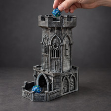 Gothic Castle Dice Tower, D&D Dice Tower, 3D Printed Tabletop RPG Accessory picture