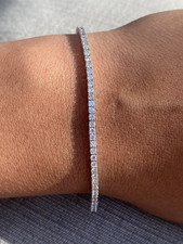 3.50CT Round Cut Natural Diamond Tennis Bracelet For Wedding Gift 14k White Gold picture