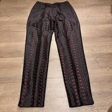 Karen Kane Lifestyle Womens Black 100% Silk Floral Embroidered Pants picture