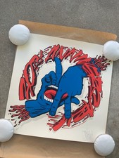 Santa Cruz  X Og Slick   Silscreened Screaming LA Hands   18 x 18 Signed picture