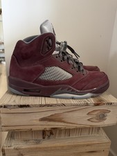 Nike Jordan' 5 Retro Men's Burgundy Suede Basketball Shoes picture