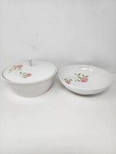 Franciscan Pink A Dilly Whitestone Ware Covered Casserole Dish & Serving Bowl picture