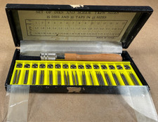Vintage Set Tiny Watchmakers Dies & Screw Taps in Box Japan -  picture