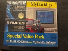 Vintage My Back Up Software & 20 Fuji HD Disks MF2HD NEW SEALED *Free Shipping* picture