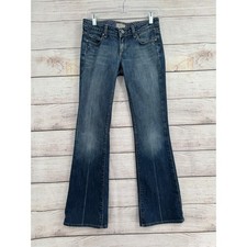 Paige Laurel Canyon Jeans Women 27 Blue Bootcut Low Rise Dark Wash Denim picture