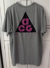 RARE NIKE ACG LOGO T SHIRT BLACK/PINK/ GRAY LARGE OUTDOOR  B#25 picture