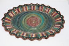 MACKENZIE CHILDS TRAPEZE PLATTER   17 5/8 