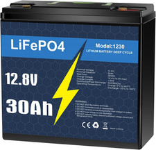 12V 30Ah LiFePO4 Battery With BMS - 3500+ Cycles for Solar RV Marine Camping picture