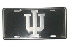 IU Indiana University Hoosiers Football License Plate Tag Cover Black Logo NIP picture