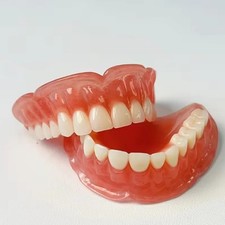 Upper & Lower Full Mouth Silicone Dentures, Lifelike Fake Teeth, Ideal for Daily picture