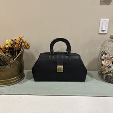 Vintage Leather Doctor Bag by Grafco Brass Hardware With Patina  picture
