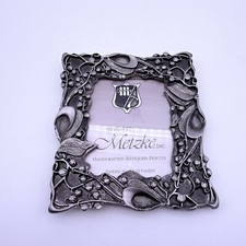 Vintage METZKE Heavy PEWTER Fairy Picture FRAME Silver Metal USA picture