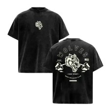 Darc Sport Wolves Bodybuilding Club Vintage Washed Oversized Tee | California Gy picture