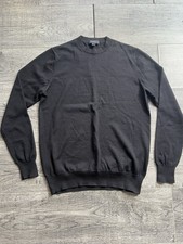 COS Black 100% Wool thin Knit Crewneck Sweater slim fit Sz Small picture