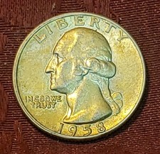 1958-D Washington Quarter - 90% Silver Coin,  picture
