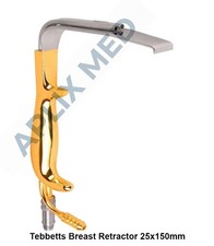 Tebbetts Breast Retractor Serrated 25mm x 150mm Tip with Light Guide & Suction picture