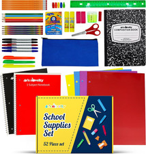 52 Pieces Schools Supplies Kit for K1-8 Back to School Supply Box with Essential picture