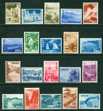 JAPAN  1951/53 TOURIST Series - LANDSCAPES - set Sk# C198-217 MINT MNH** picture