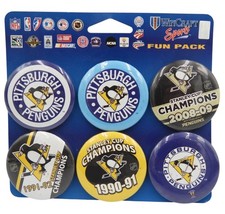 NEW Vintage 2009 NHL Pittsburgh Penguins Wincraft Fun Pack 6 PinBack Buttons NIP picture