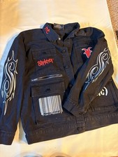 Authentic Slipknot Men’s S Black Denim Jacket Graphic Print Embroidered Logo picture