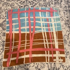 Vintage 60s GIVENCHY  Silk Scarf Brown Blue Pink Stripes picture