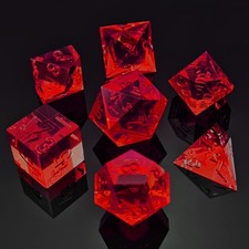 Bescon Crystal Clear Sharp Edge DND Dice Set of 7, Ruby Polyhedral D&D Dice picture
