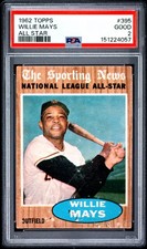 1962 Topps #395 Willie Mays All Star PSA 2 picture
