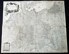 1759 Delarochette & Kitchin 1st Ed. Antique Map of Germany Central Europe, Rare picture