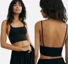 Free People Andi Square Neck Seamless Top Women's  M/L Black Sleeveless 2408-12 picture