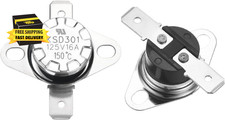 2Pcs KSD301 Thermostat 150°C/302°F 16A Normally Closed N.C Adjust Snap Disc Temp picture