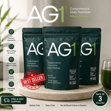 Genuine 3x Bags AG1 Athletic Greens PowderPouch 12.7oz 360g 30 Day Supply 07/28 picture