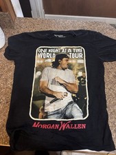 Morgan Wallen One Night At A Time World Tour Black Graphic T-Shirt SIZE M picture